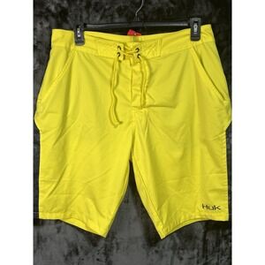 Huk Performance Fishing Shorts Men's 36 Yellow Quick Dry Outdoor